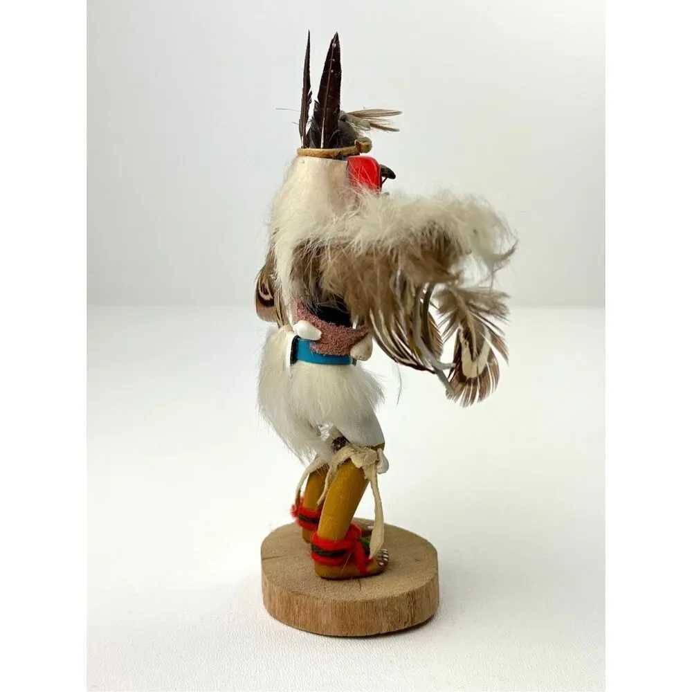 Vintage Native American Handmade Eagle Kachina Sculpture Signed Original 7.5in H